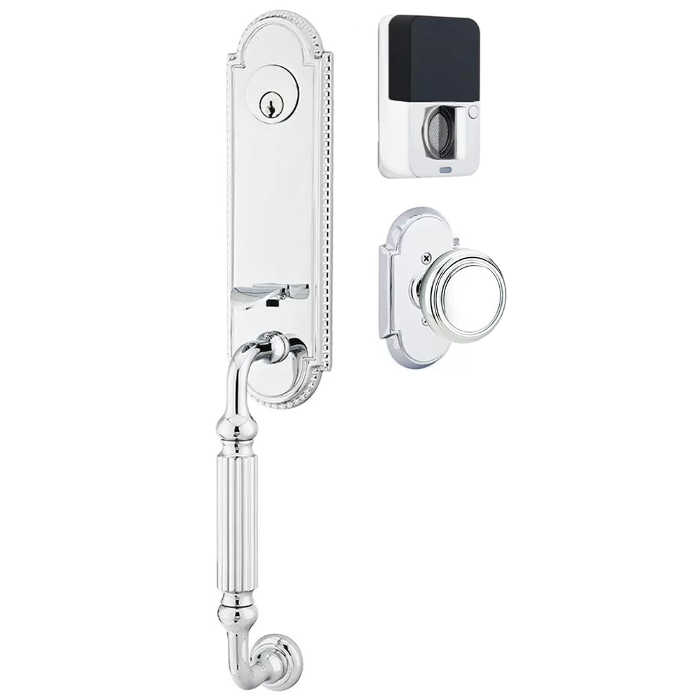 Emtek Orleans Tubular Entryset Monolithic with Norwich Knob