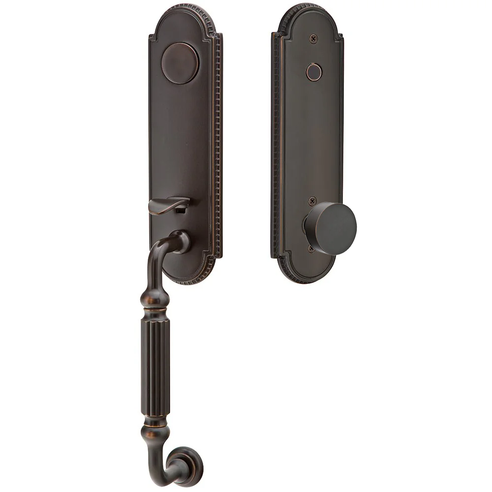 Emtek Orleans Tubular Entryset Monolithic with Round Knob