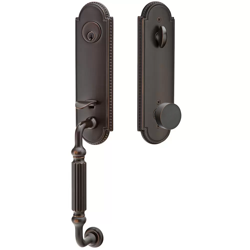 Emtek Orleans Tubular Entryset Monolithic with Round Knob