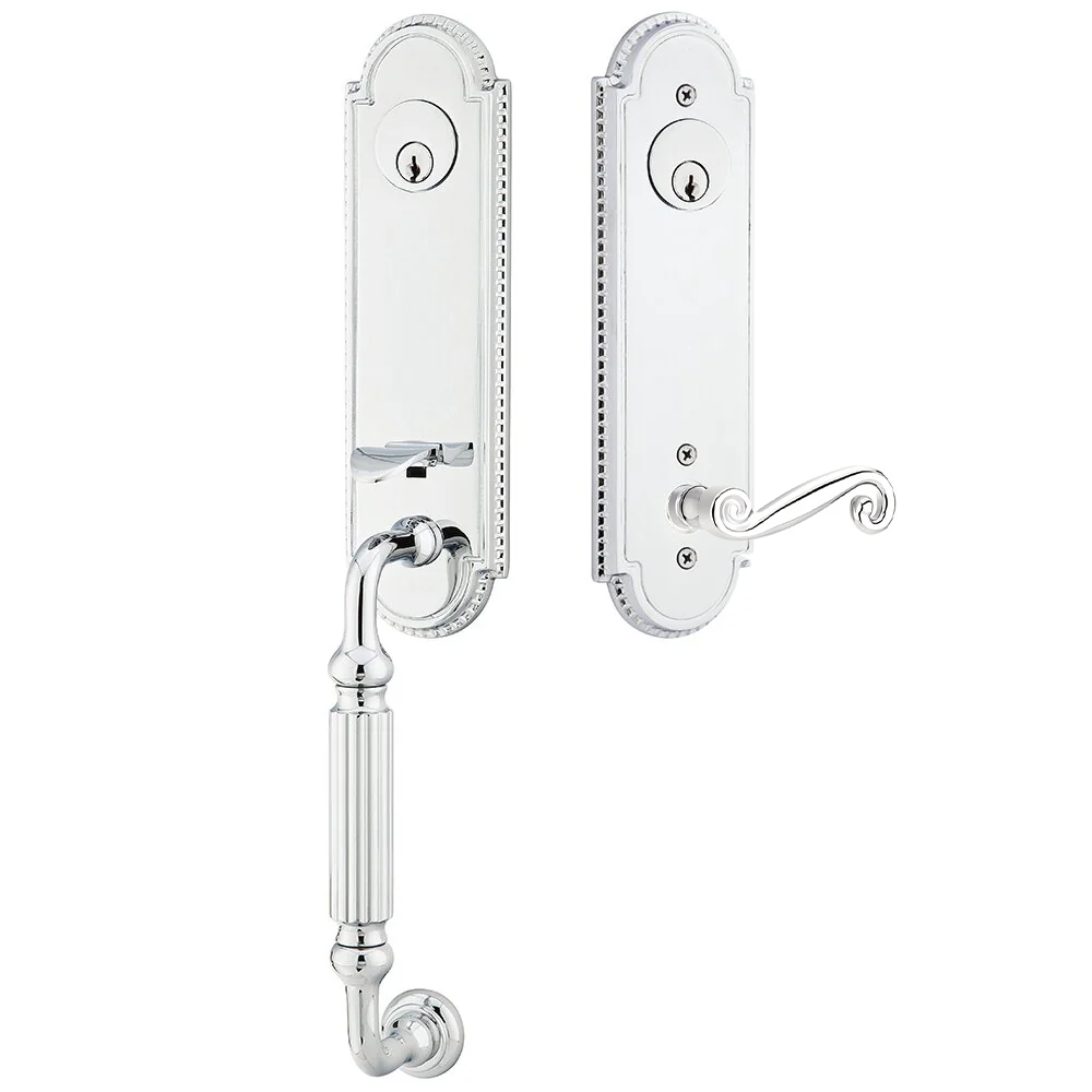 Emtek Orleans Tubular Entryset Monolithic with Rustic Lever