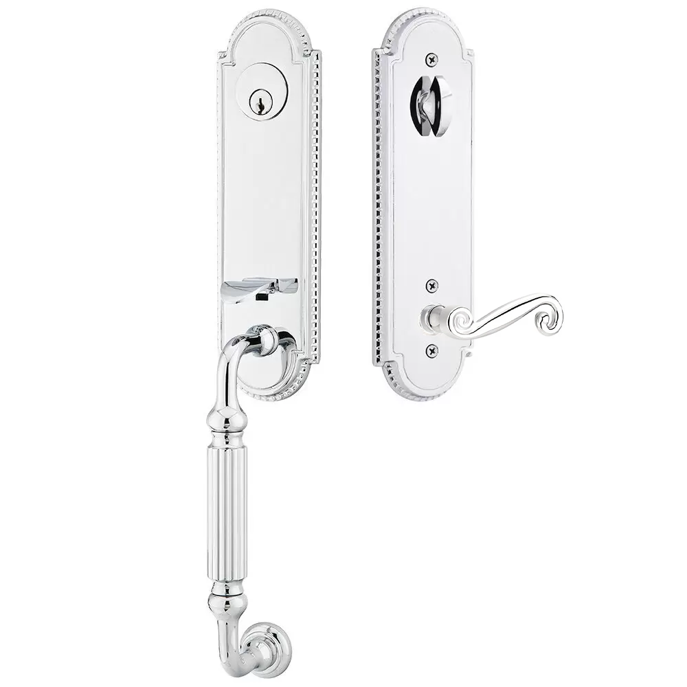 Emtek Orleans Tubular Entryset Monolithic with Rustic Lever