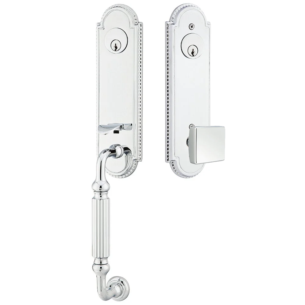 Emtek Orleans Tubular Entryset Monolithic with Square Knob