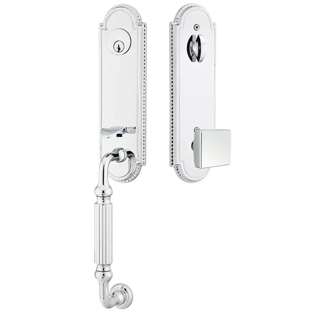Emtek Orleans Tubular Entryset Monolithic with Square Knob