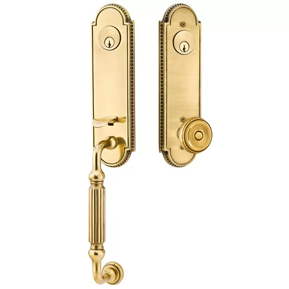 Emtek Orleans Tubular Entryset Monolithic with Waverly Knob