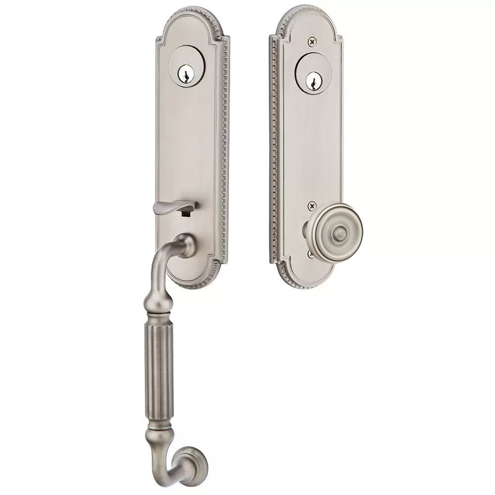 Emtek Orleans Tubular Entryset Monolithic with Waverly Knob
