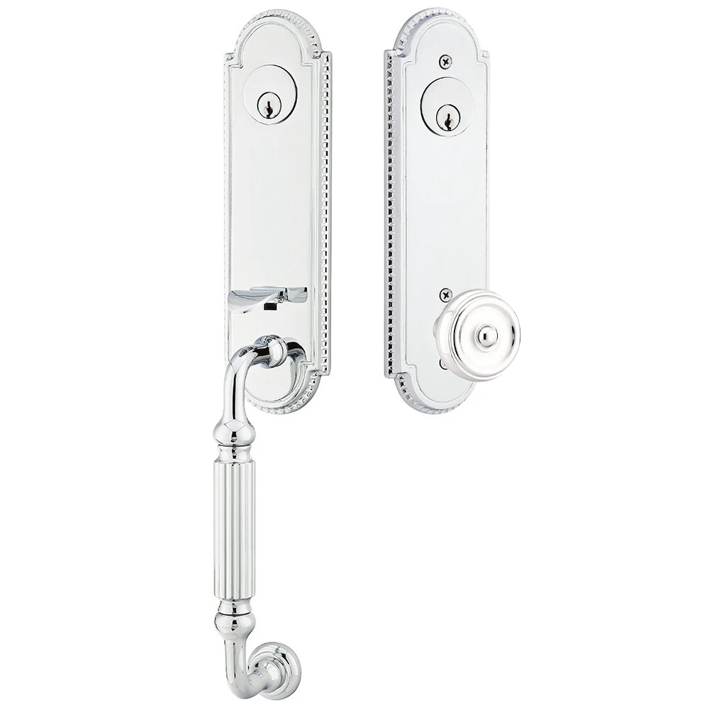 Emtek Orleans Tubular Entryset Monolithic with Waverly Knob