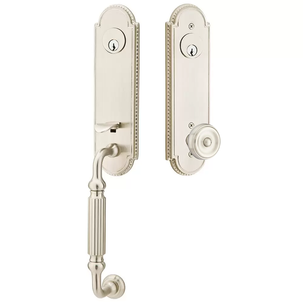 Emtek Orleans Tubular Entryset Monolithic with Waverly Knob
