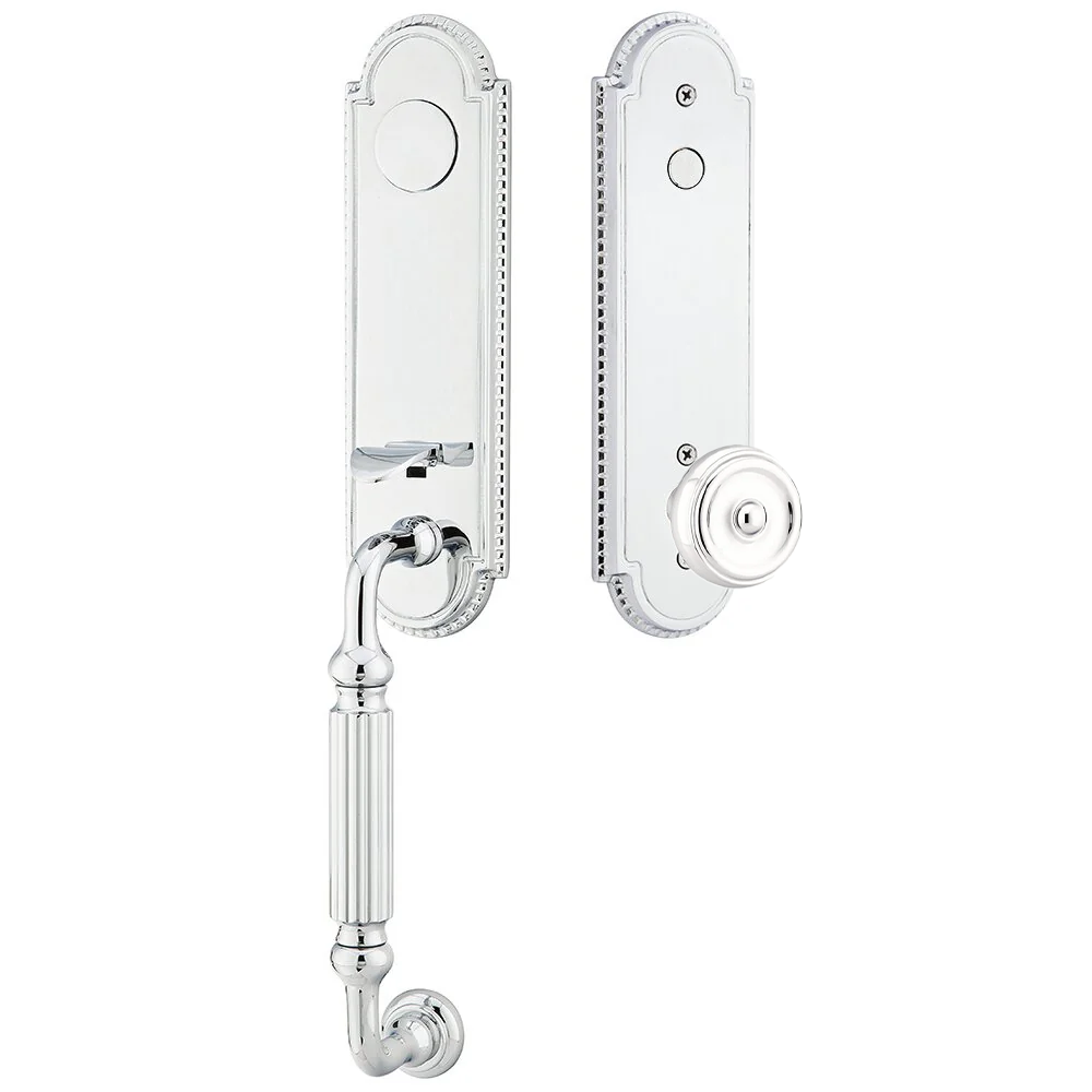 Emtek Orleans Tubular Entryset Monolithic with Waverly Knob