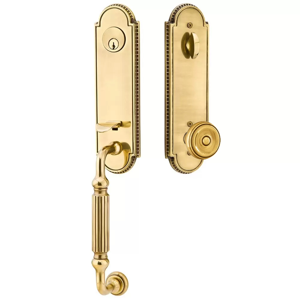 Emtek Orleans Tubular Entryset Monolithic with Waverly Knob