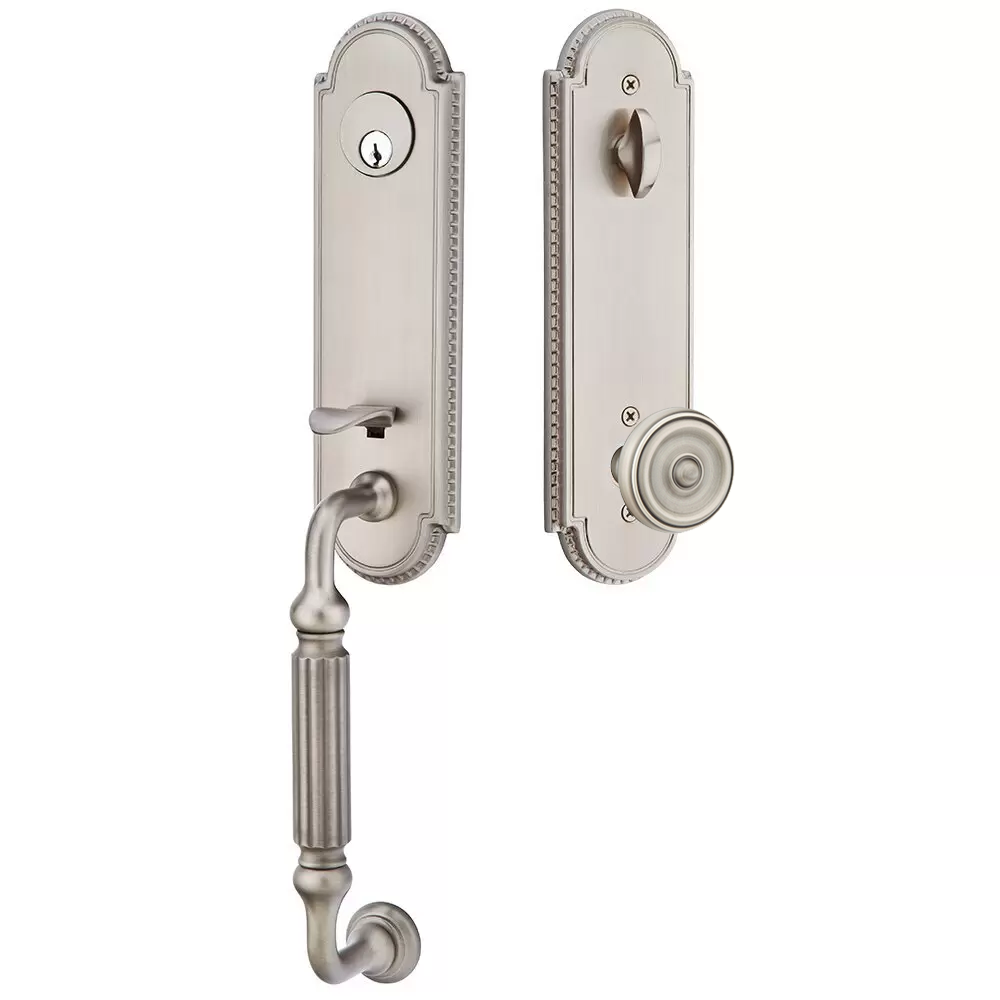 Emtek Orleans Tubular Entryset Monolithic with Waverly Knob