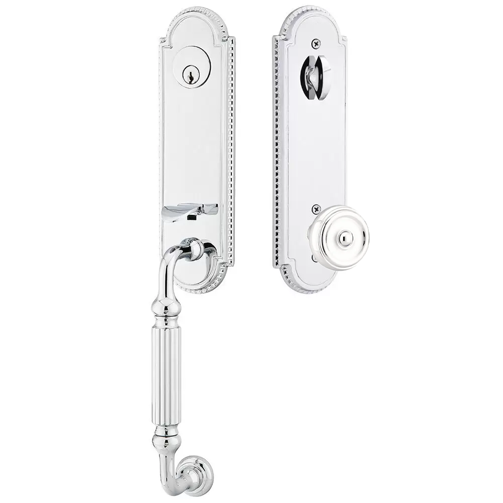 Emtek Orleans Tubular Entryset Monolithic with Waverly Knob