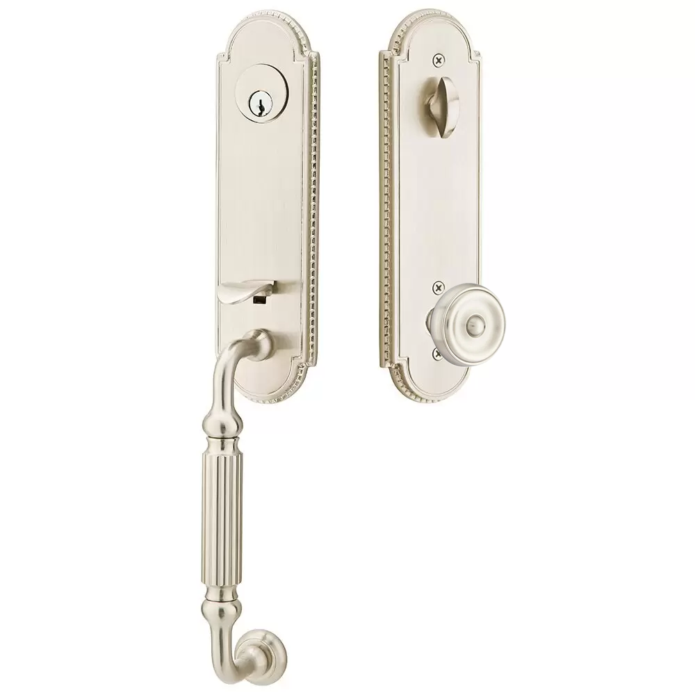 Emtek Orleans Tubular Entryset Monolithic with Waverly Knob