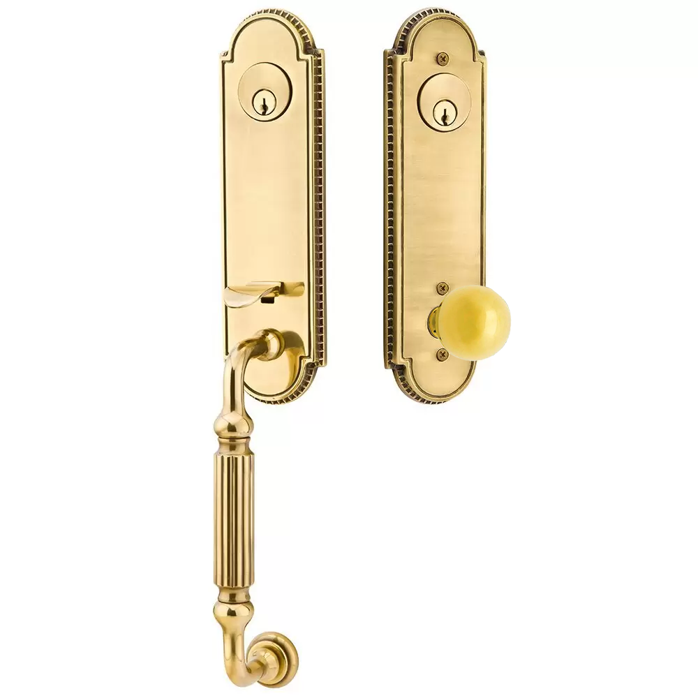 Emtek Orleans Tubular Entryset Monolithic with Orb Knob