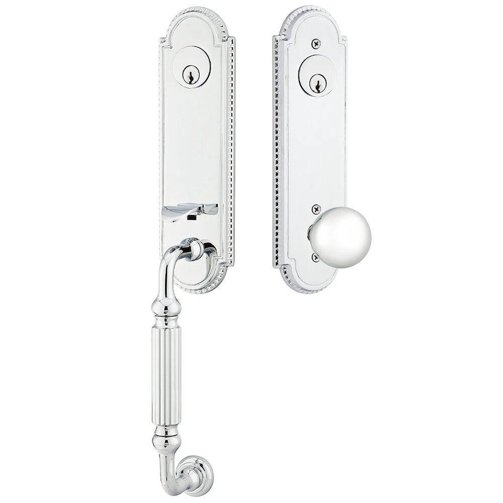 Emtek Orleans Tubular Entryset Monolithic with Orb Knob