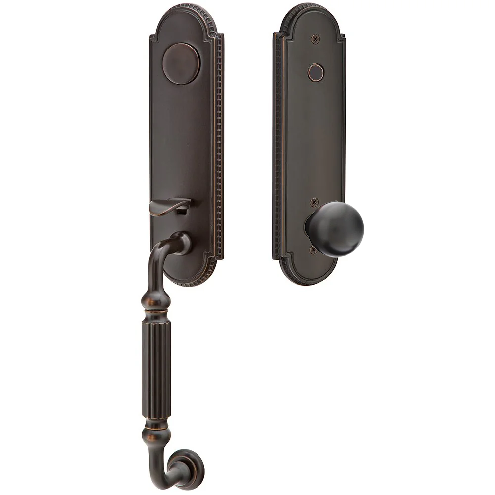 Emtek Orleans Tubular Entryset Monolithic with Orb Knob