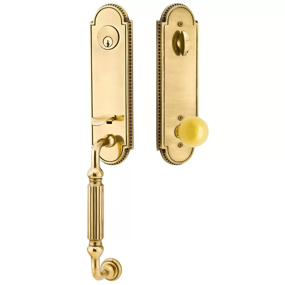 Emtek Orleans Tubular Entryset Monolithic with Orb Knob