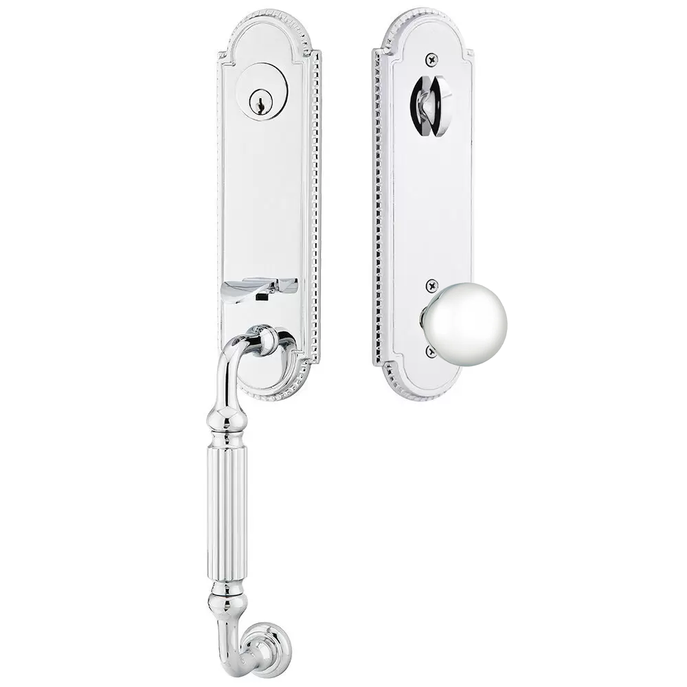 Emtek Orleans Tubular Entryset Monolithic with Orb Knob