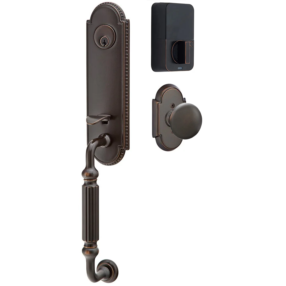 Emtek Orleans Tubular Entryset Monolithic with Providence Knob