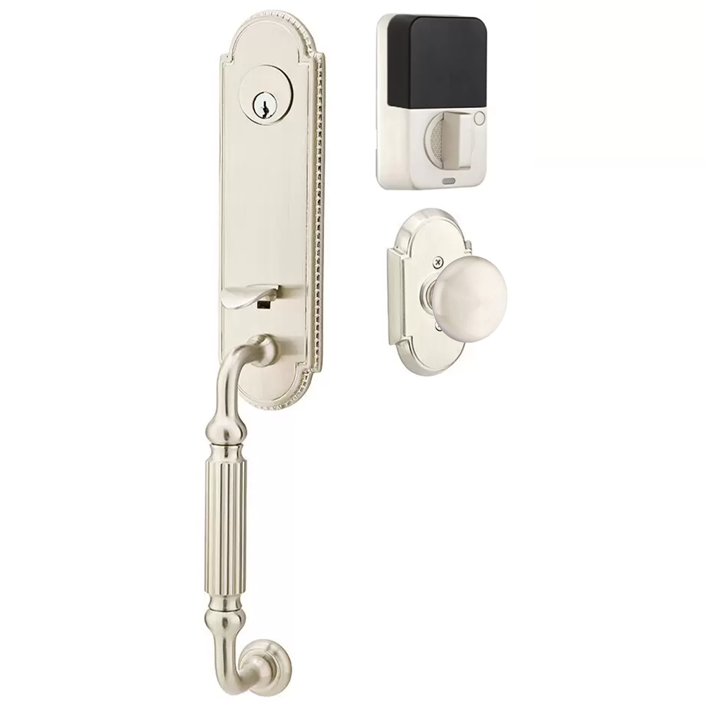 Emtek Orleans Tubular Entryset Monolithic with Providence Knob