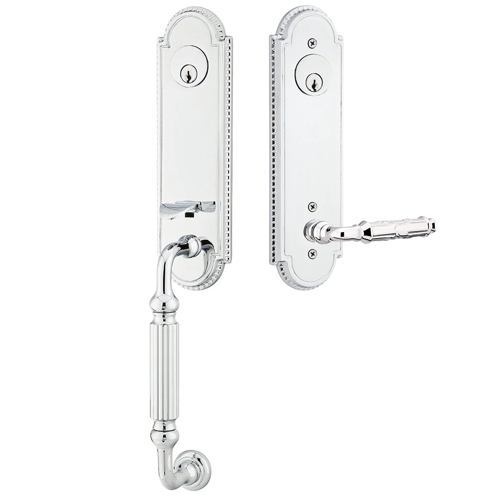 Emtek Orleans Tubular Entryset Monolithic with Ribbon & Reed Lever