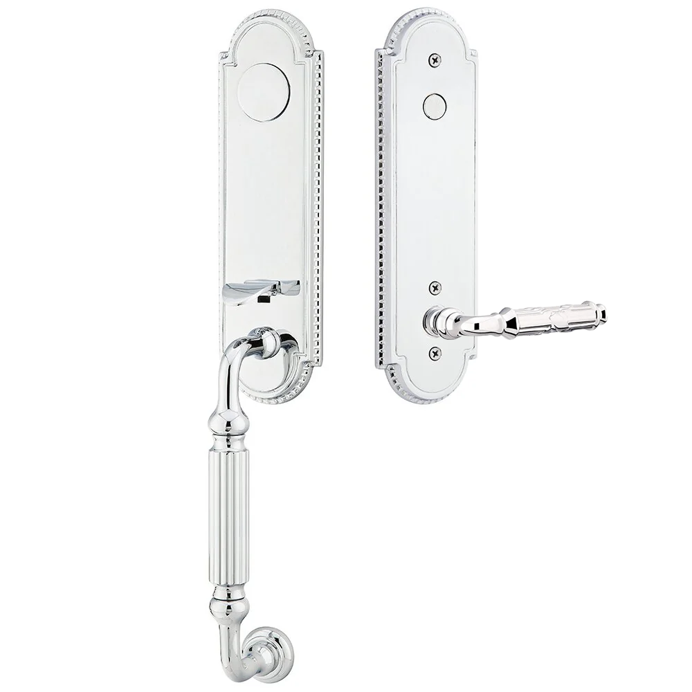 Emtek Orleans Tubular Entryset Monolithic with Ribbon & Reed Lever