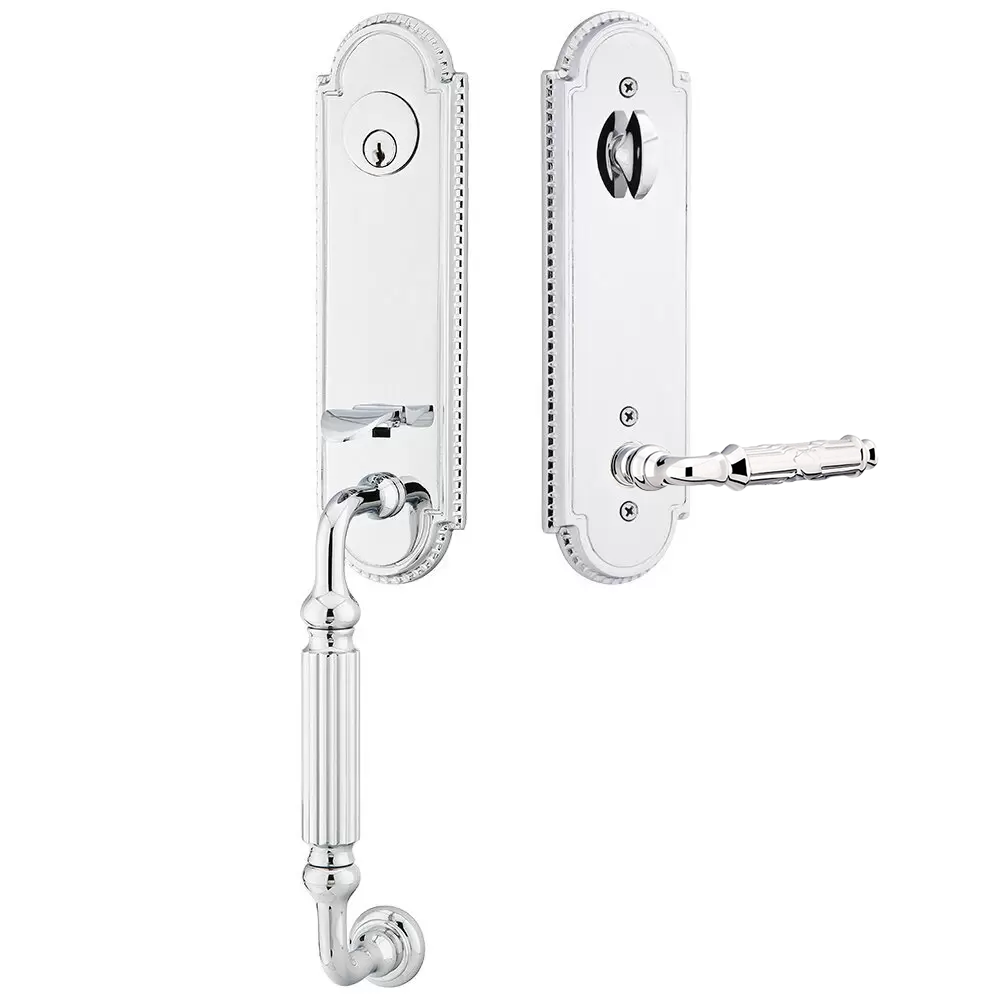 Emtek Orleans Tubular Entryset Monolithic with Ribbon & Reed Lever