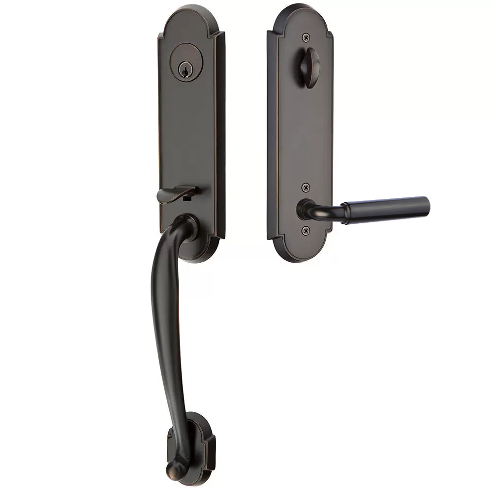 Emtek Richmond Tubular Entryset Monolithic with Manning Lever
