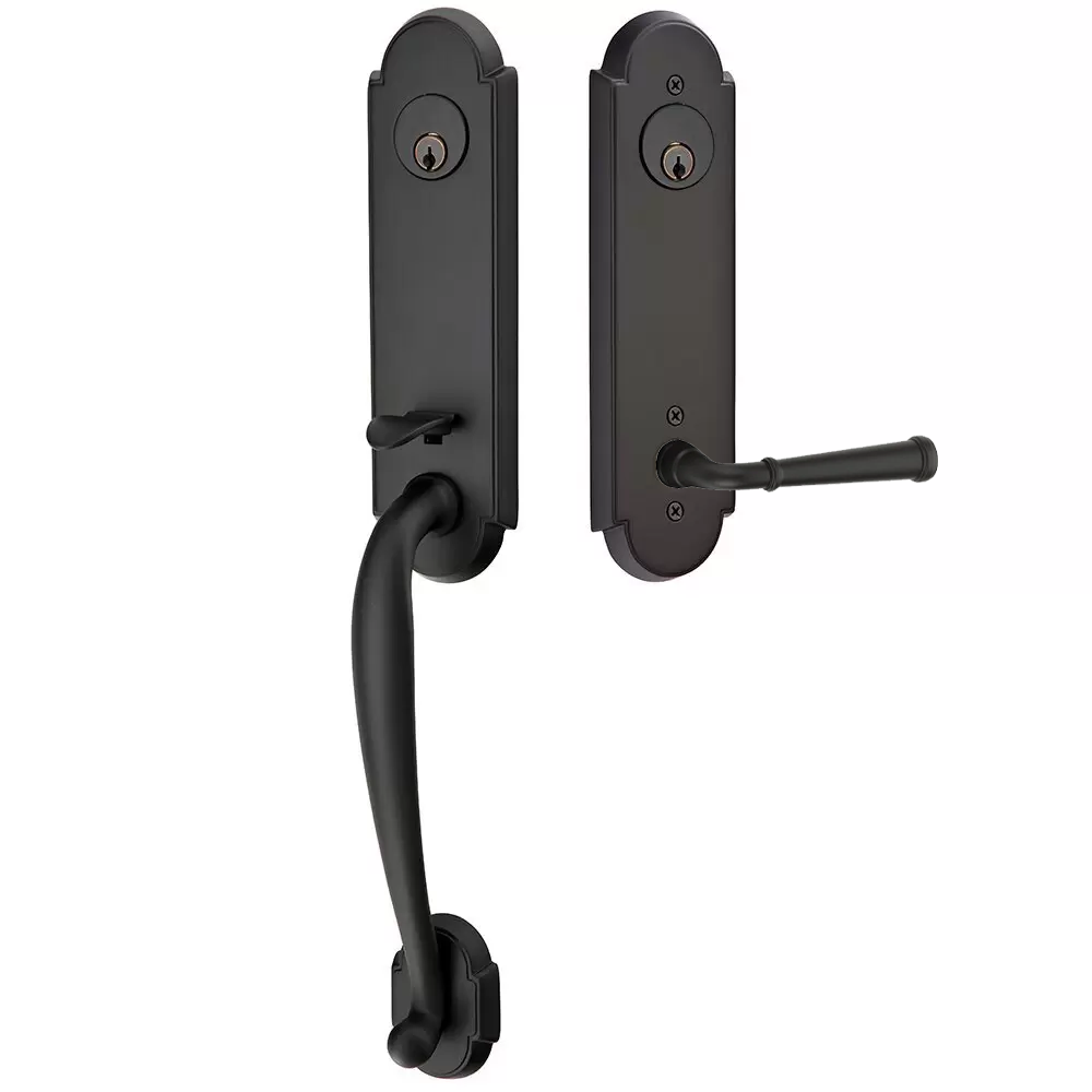 Emtek Richmond Tubular Entryset Monolithic with Merrimack Lever