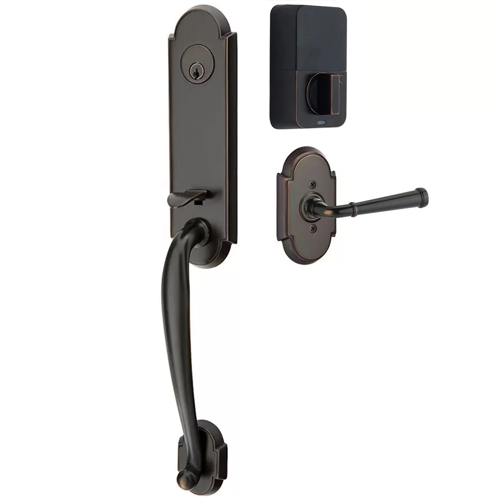 Emtek Richmond Tubular Entryset Monolithic with Merrimack Lever