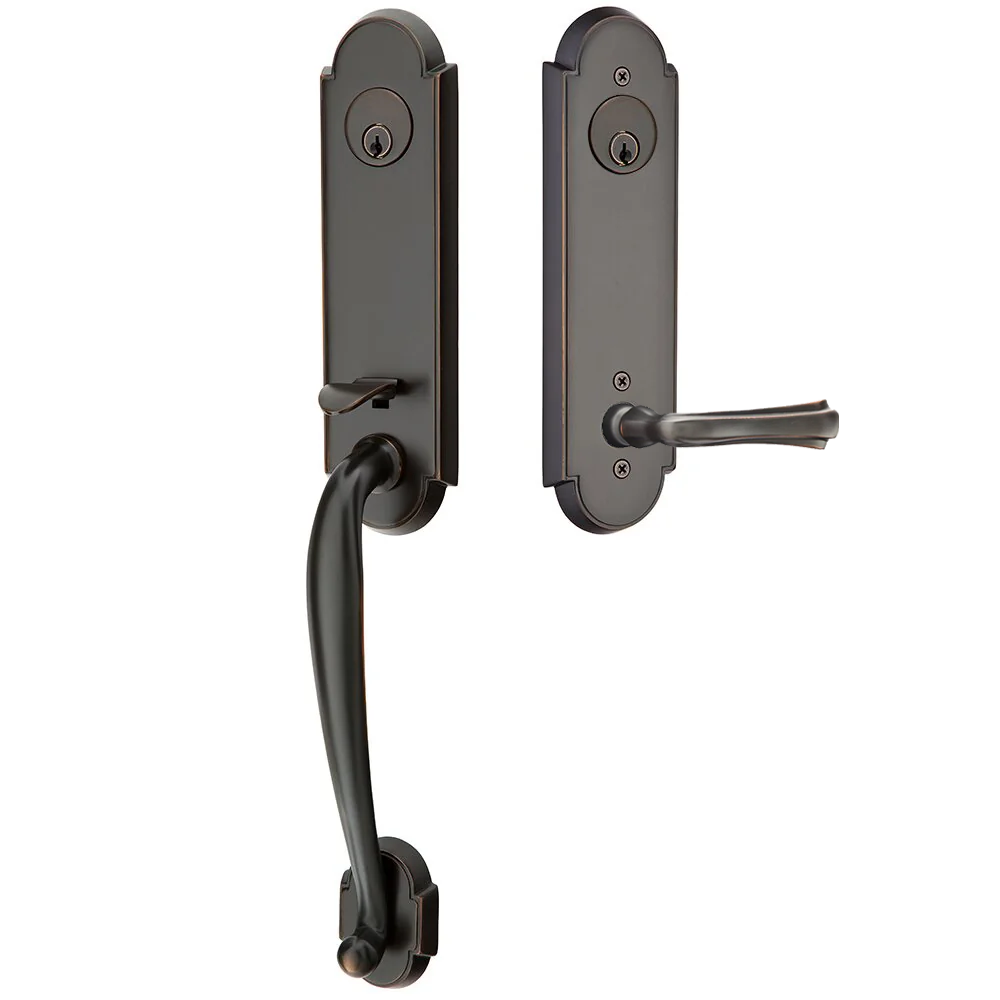 Emtek Richmond Tubular Entryset Monolithic with Wembley Lever