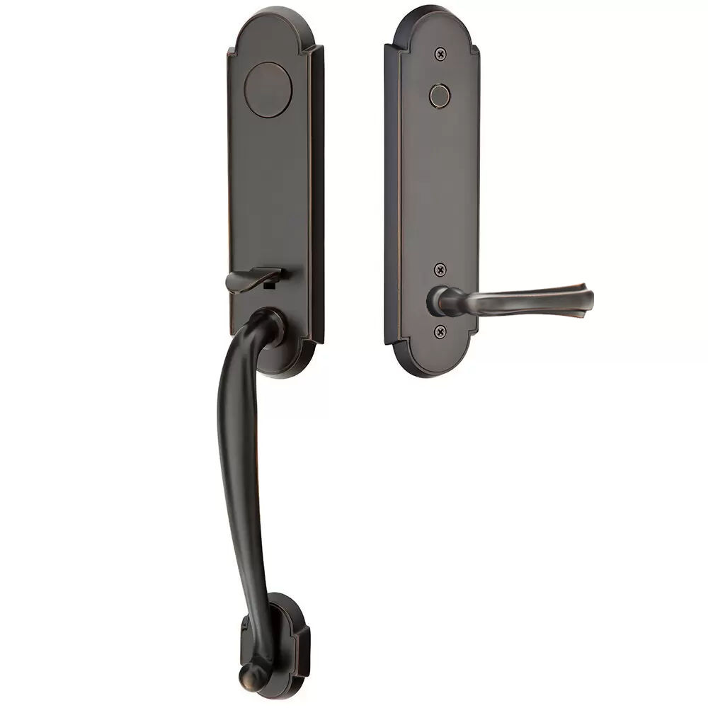 Emtek Richmond Tubular Entryset Monolithic with Wembley Lever