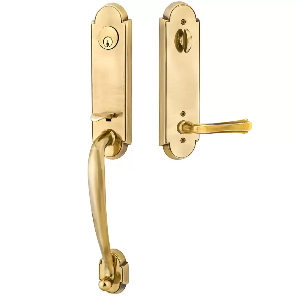 Emtek Richmond Tubular Entryset Monolithic with Wembley Lever