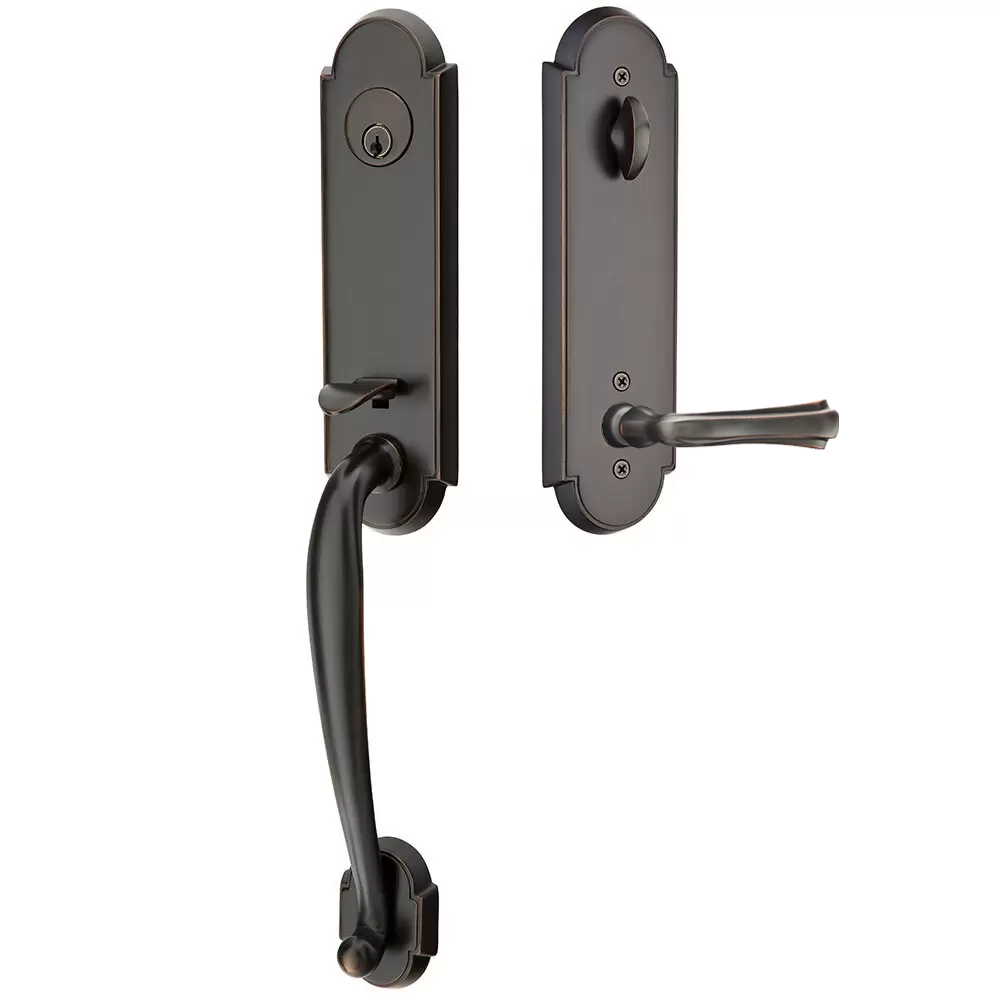 Emtek Richmond Tubular Entryset Monolithic with Wembley Lever