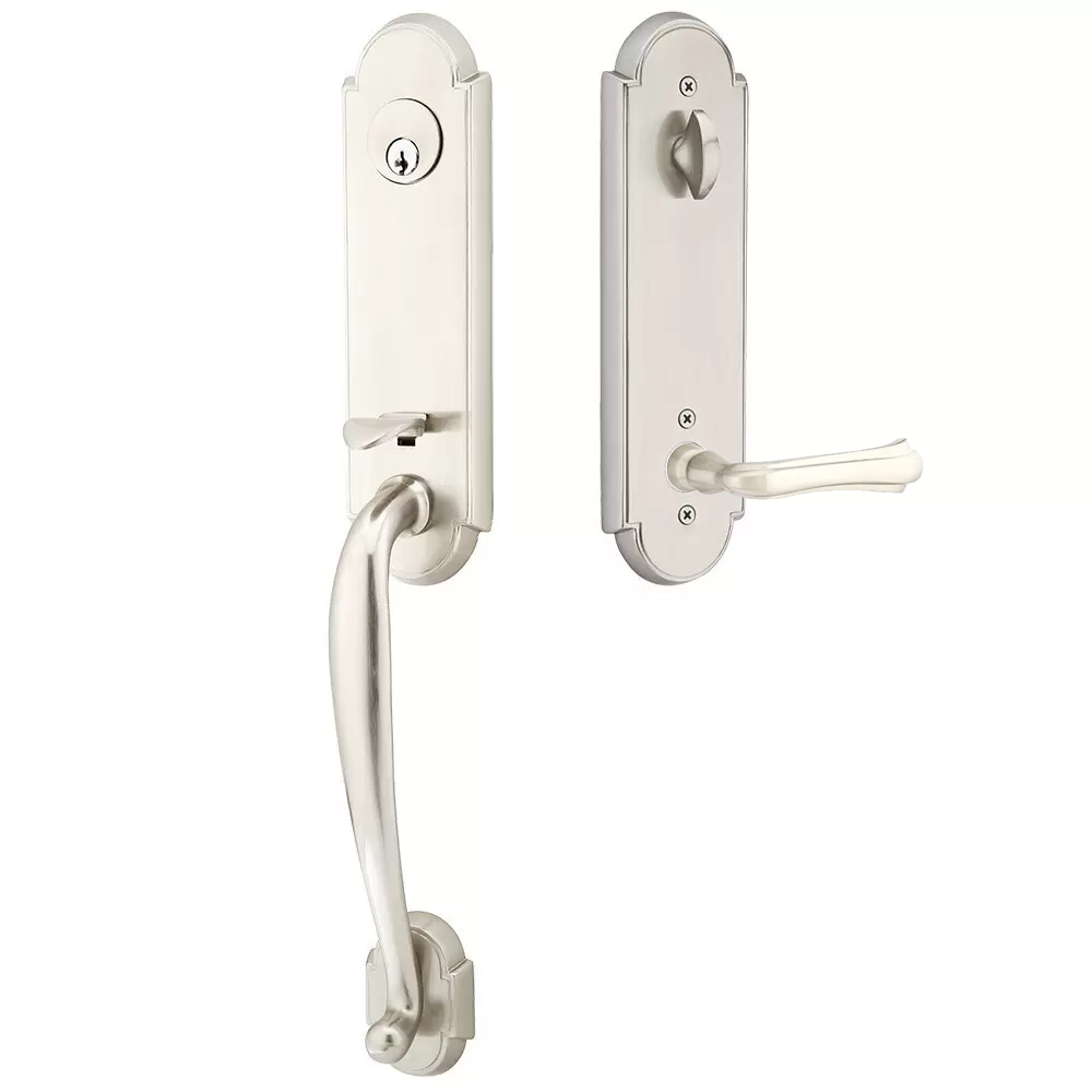 Emtek Richmond Tubular Entryset Monolithic with Wembley Lever