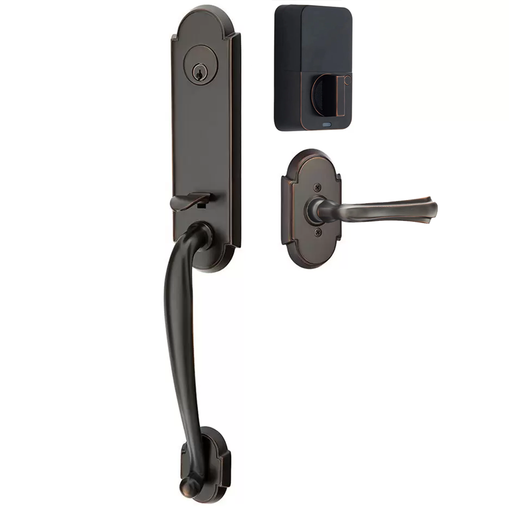 Emtek Richmond Tubular Entryset Monolithic with Wembley Lever