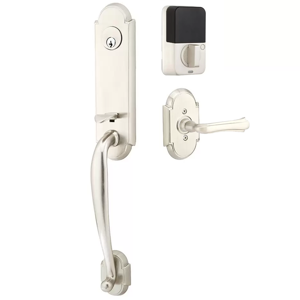 Emtek Richmond Tubular Entryset Monolithic with Wembley Lever