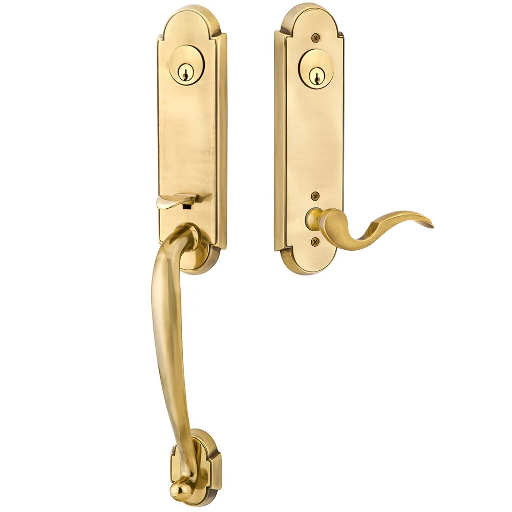 Emtek Richmond Tubular Entryset Monolithic with Cortina Lever