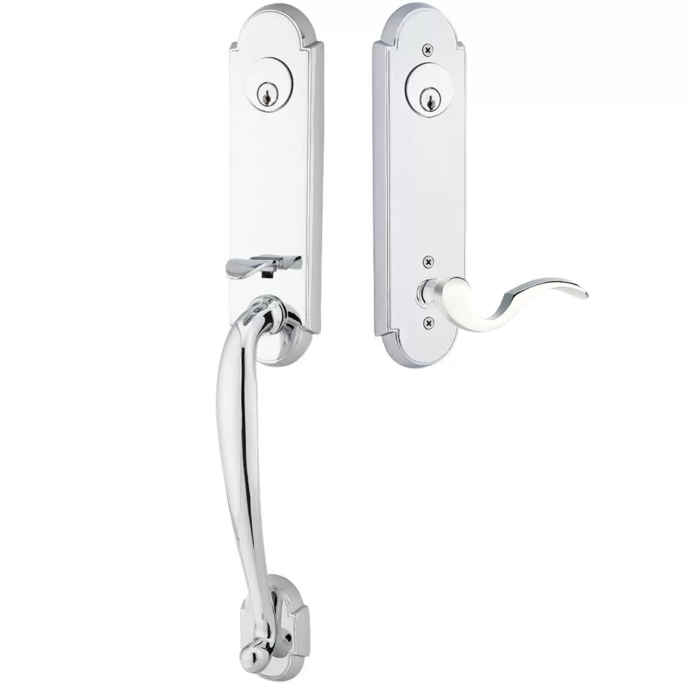 Emtek Richmond Tubular Entryset Monolithic with Cortina Lever