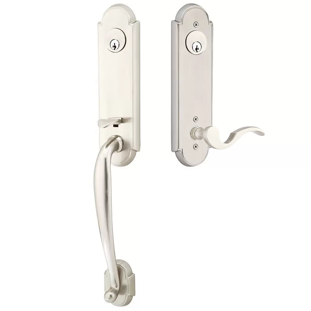 Emtek Richmond Tubular Entryset Monolithic with Cortina Lever