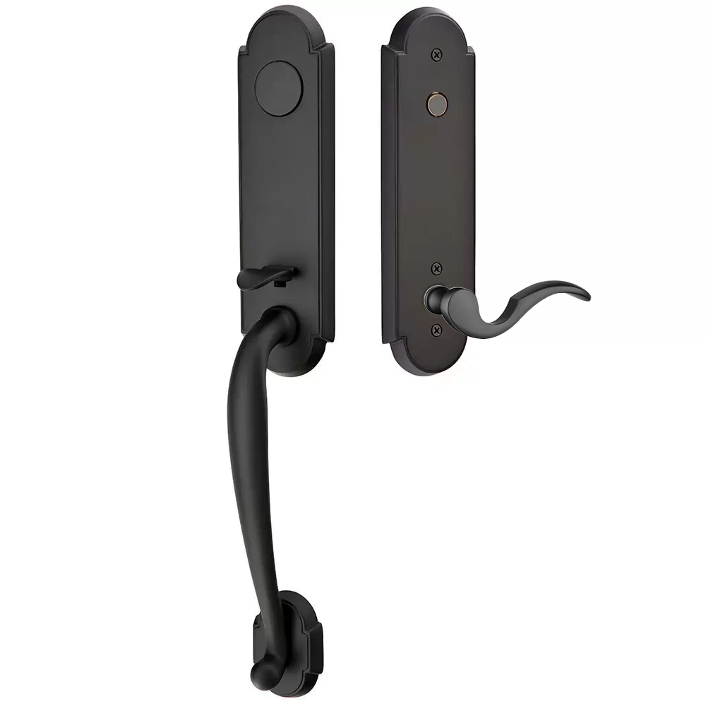 Emtek Richmond Tubular Entryset Monolithic with Cortina Lever