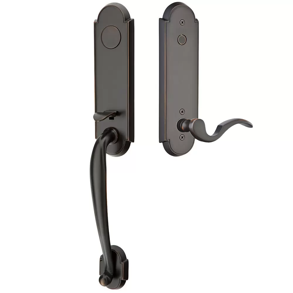 Emtek Richmond Tubular Entryset Monolithic with Cortina Lever