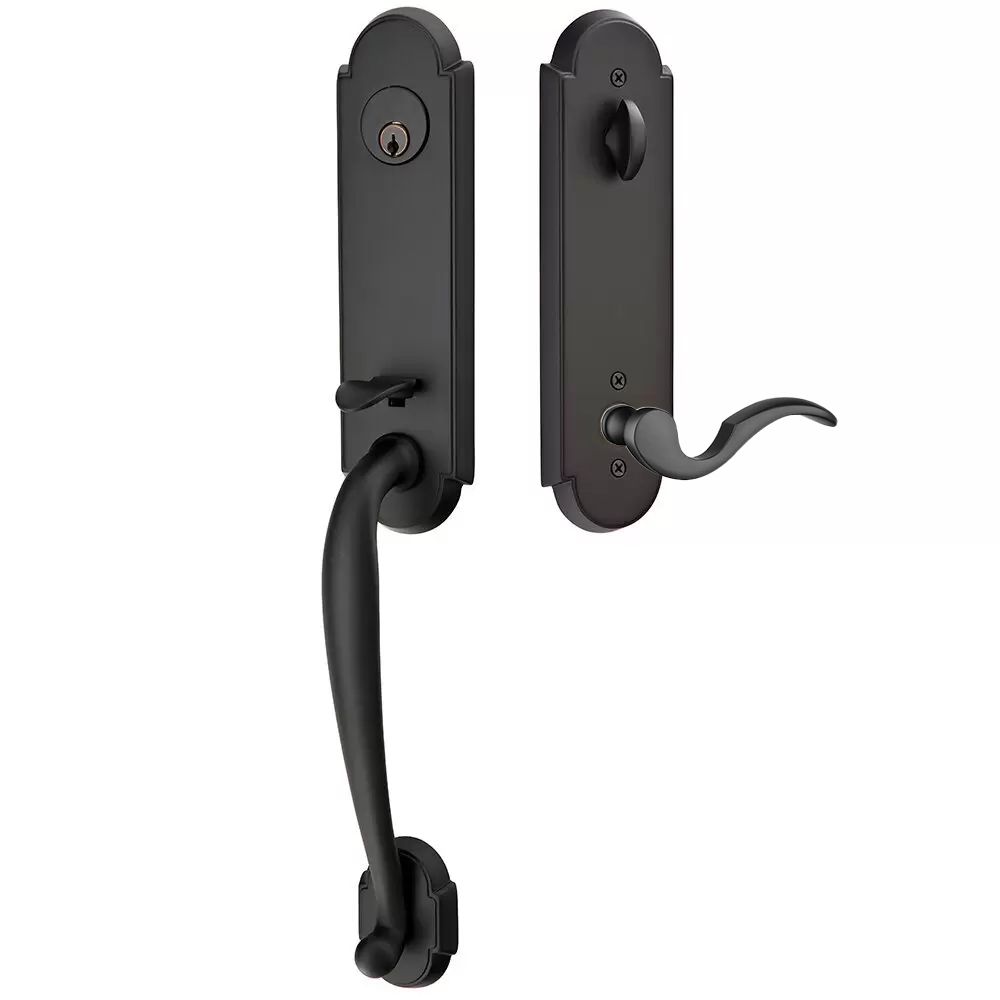 Emtek Richmond Tubular Entryset Monolithic with Cortina Lever