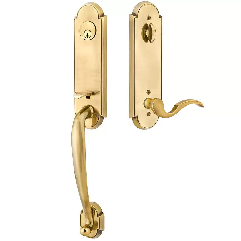 Emtek Richmond Tubular Entryset Monolithic with Cortina Lever