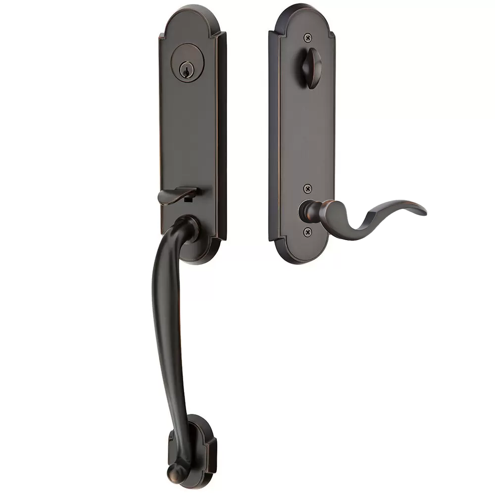 Emtek Richmond Tubular Entryset Monolithic with Cortina Lever