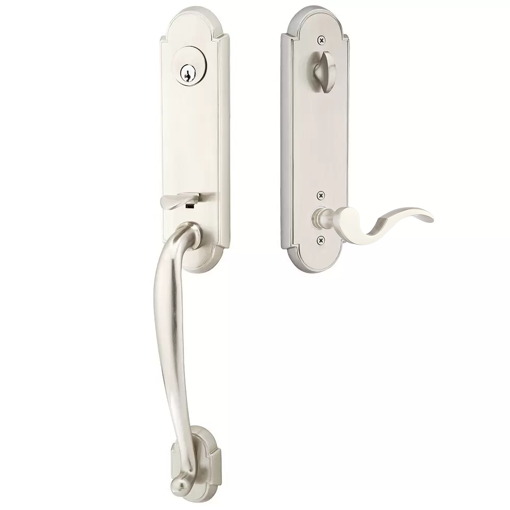 Emtek Richmond Tubular Entryset Monolithic with Cortina Lever