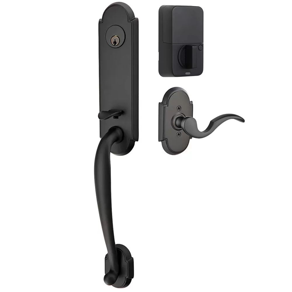 Emtek Richmond Tubular Entryset Monolithic with Cortina Lever