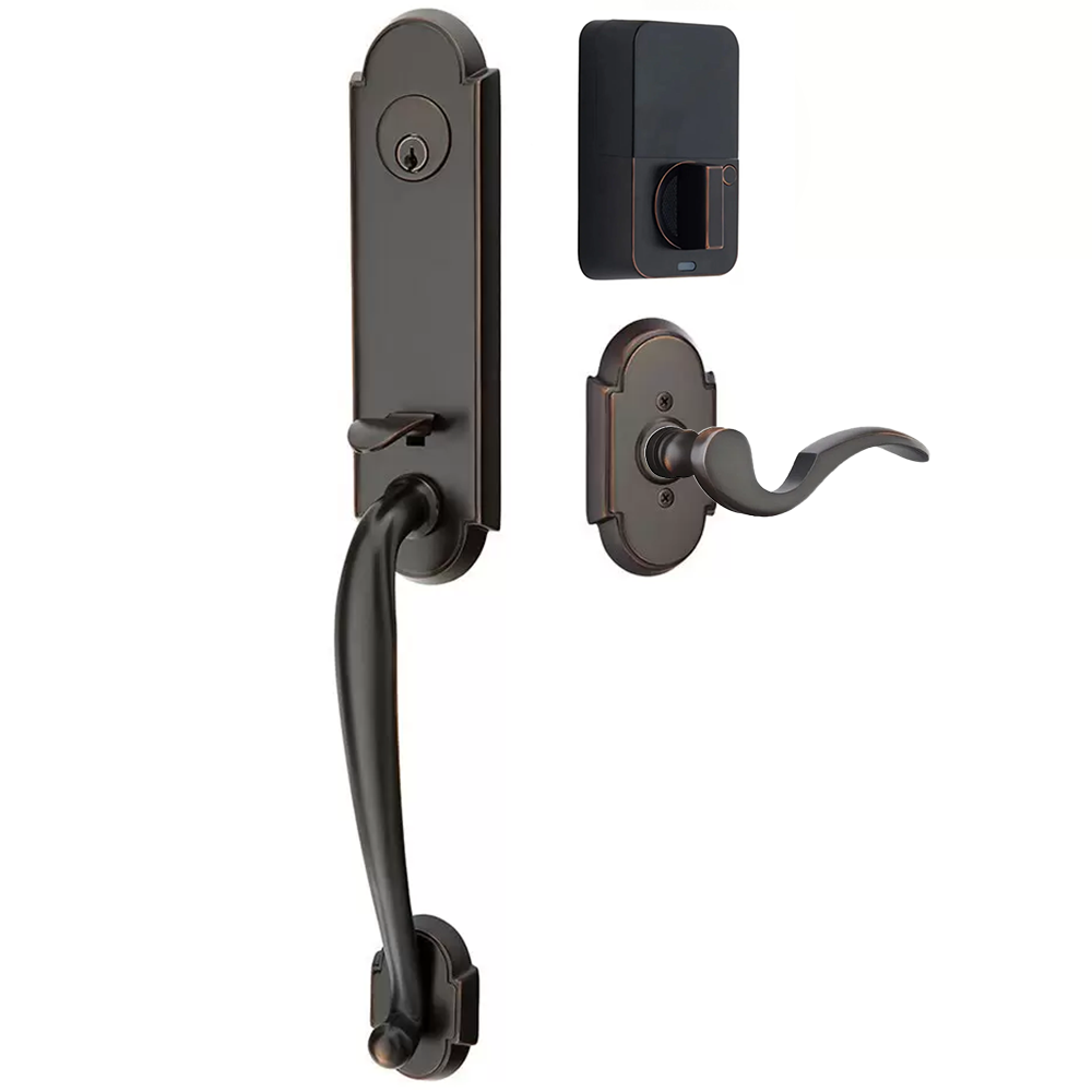 Emtek Richmond Tubular Entryset Monolithic with Cortina Lever