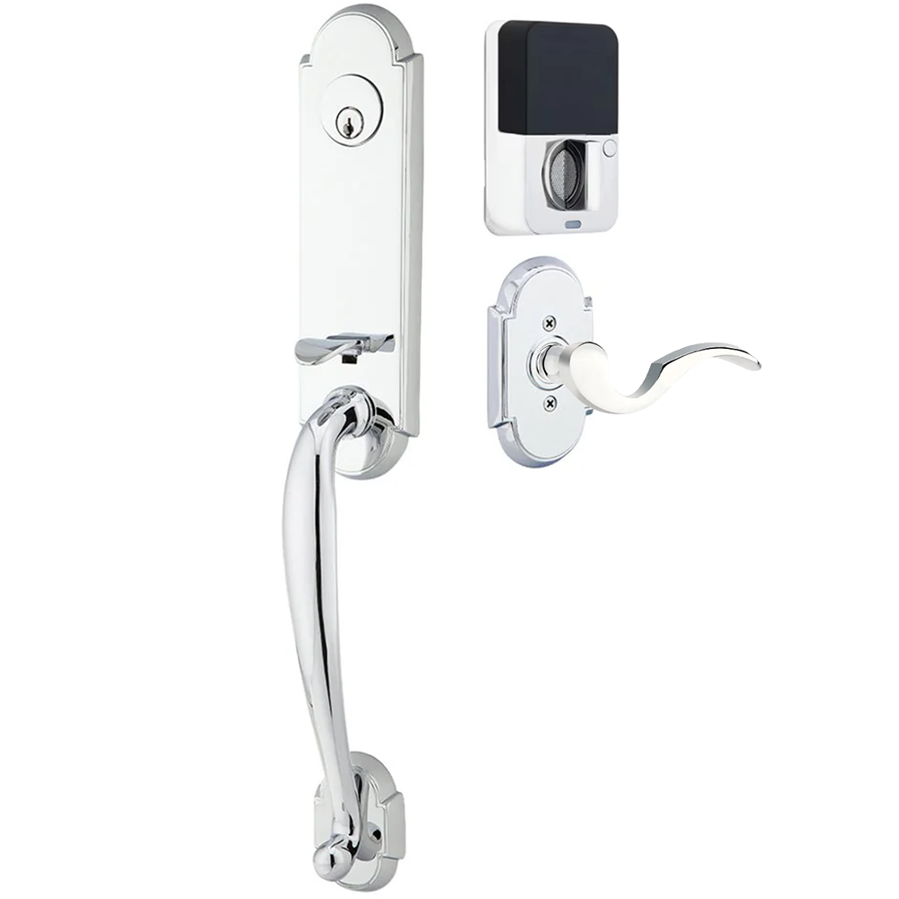 Emtek Richmond Tubular Entryset Monolithic with Cortina Lever