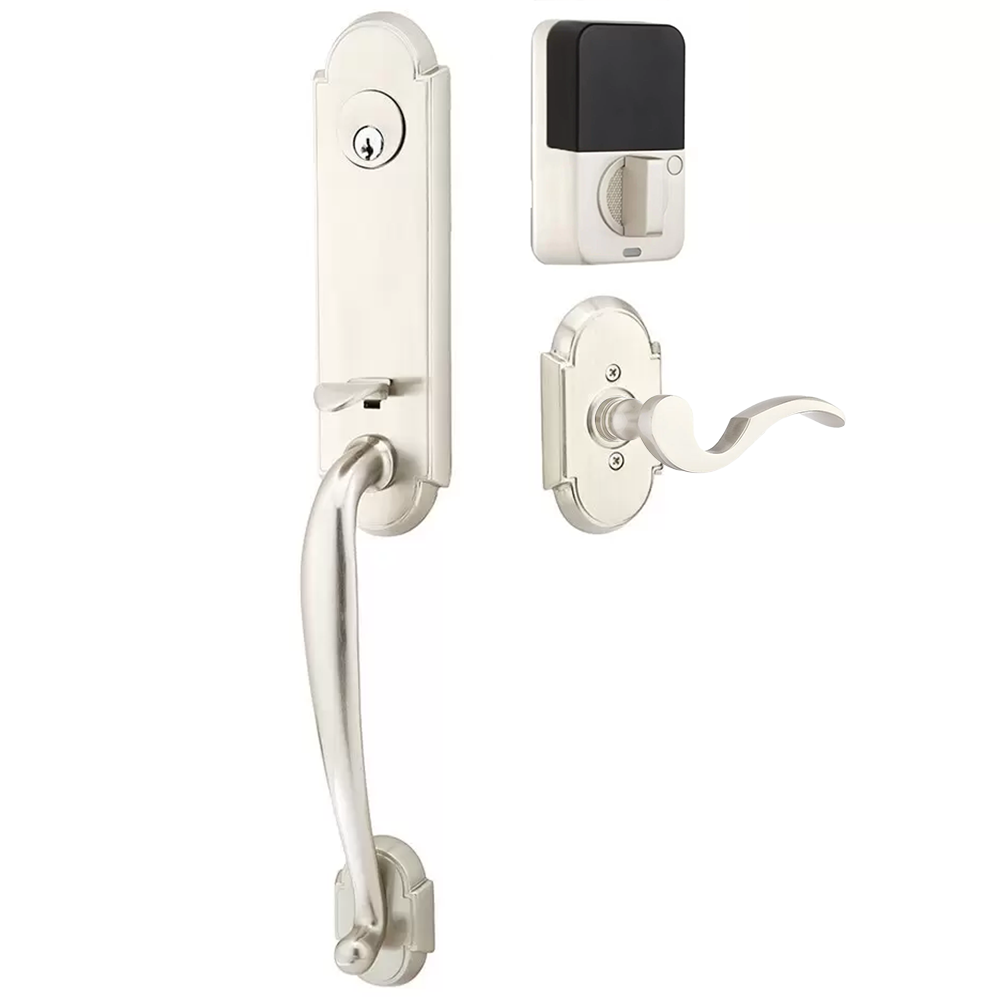 Emtek Richmond Tubular Entryset Monolithic with Cortina Lever