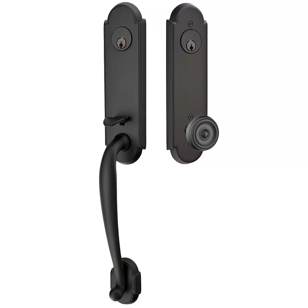 Emtek Richmond Tubular Entryset Monolithic with Waverly Knob